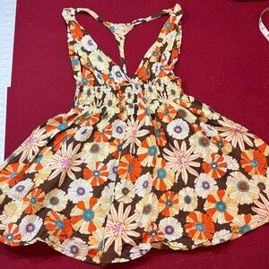 Holy codi floral hippie festival TANK top Strappy Stretchy Sleeveless cotton LRG